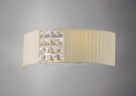 Evelyn Polished Chrome-Cream Crystal Wall Lights Diyas Shaded Wall Lights